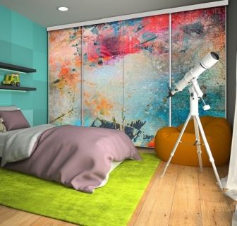 Portes de placard déco en 4 vantaux