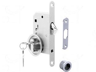 Kit serrure poignée ronde pour porte coulissante