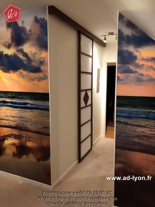Porte coulissante  pour moins d’encombrement en 1 vantail