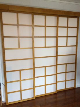 Cloison japonaise coulissante Sangatsu 3 vantaux en bois