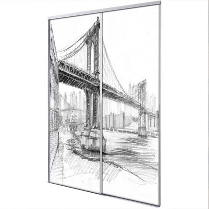 Porte intérieur coulissante 2 vantaux Brooklyn bridge