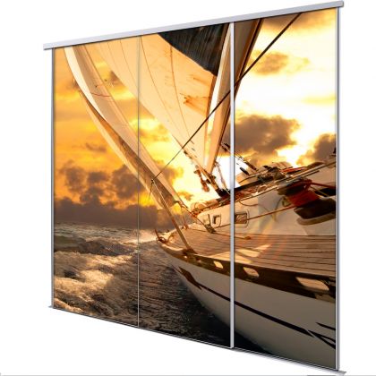 Porte intérieur coulissante 3 vantaux voile