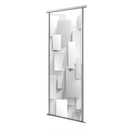 Porte intérieur coulissante 1 vantail relief rectangle