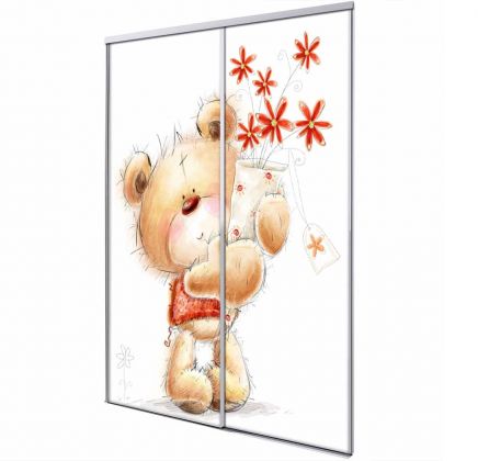 Porte coulissante 2 vantaux Bear cub