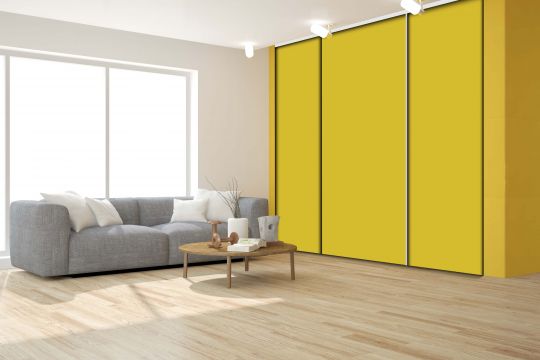 Porte de placard coulissante 3 vantaux nuances jaune