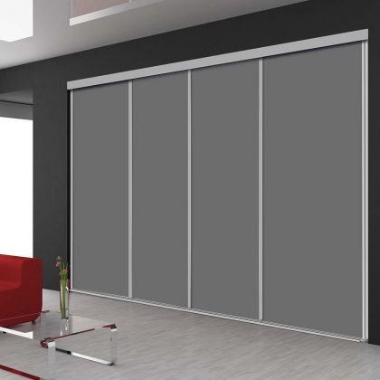 Porte de placard coulissante 4 vantaux nuances gris