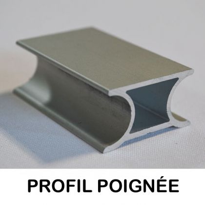 Profil poignée anodisé naturel pour portes aluminium