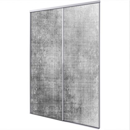 Porte intérieur coulissante 2 vantaux beton gris