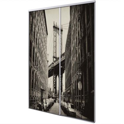 Porte intérieur coulissante 2 vantaux pont brooklyn