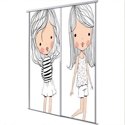 Porte intérieur coulissante 2 vantaux girls