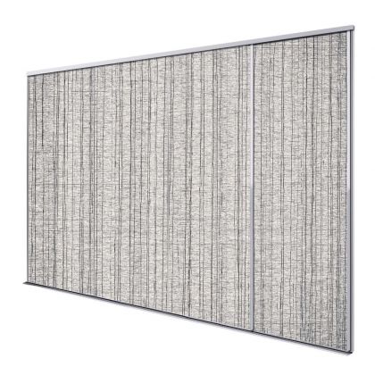 Porte intérieur coulissante 4 vantaux grisée verticale