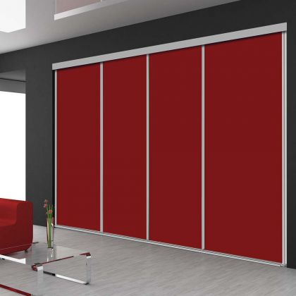Porte de placard coulissante 4 vantaux nuances rouge