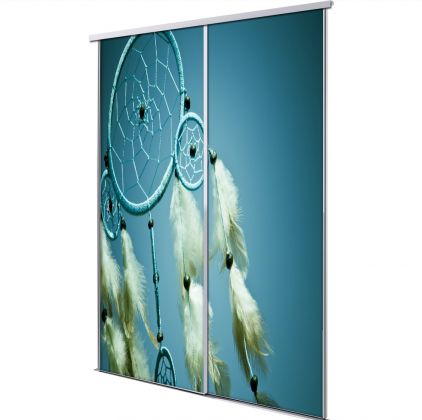Porte intérieur coulissante 2 vantaux plum