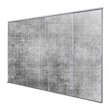 Porte intérieur coulissante 4 vantaux beton gris