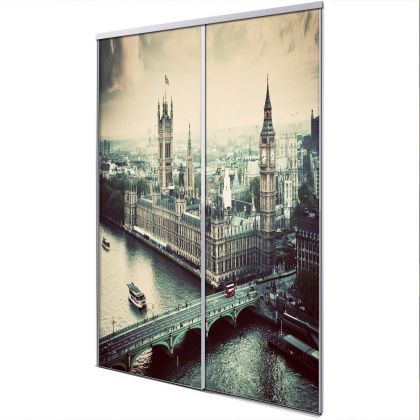 Porte intérieur coulissante 2 vantaux Big ben 2
