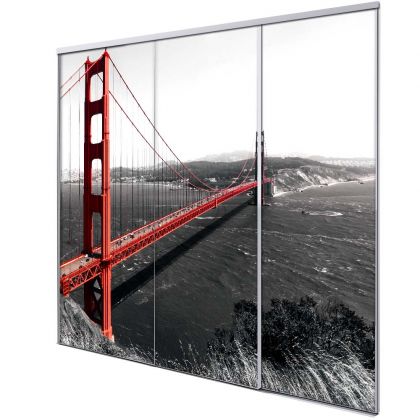 Porte intérieur coulissante 3 vantaux Golden Gate Bridge
