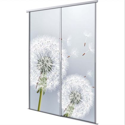 Porte intérieur coulissante 2 vantaux fleur