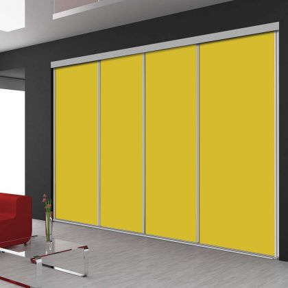 Porte de placard coulissante 4 vantaux nuances jaune