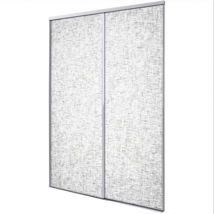 Porte intérieur coulissante 2 vantaux gris clair
