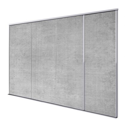 Porte intérieur coulissante 4 vantaux beton light