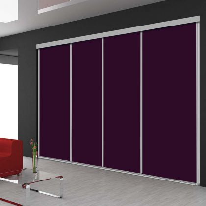 Porte de placard coulissante 4 vantaux nuances violet