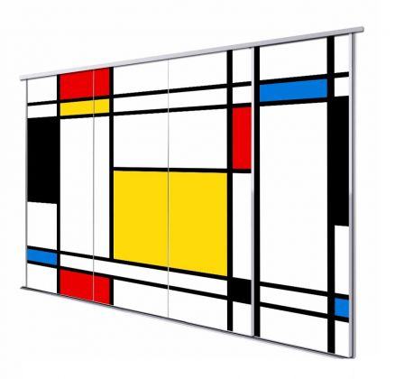 Porte coulissante 4 vantaux Mondriana
