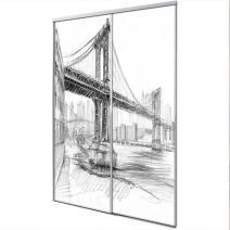 Porte int&eacute;rieur coulissante 2 vantaux Brooklyn bridge