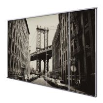 Porte int&eacute;rieur coulissante 4 vantaux pont brooklyn