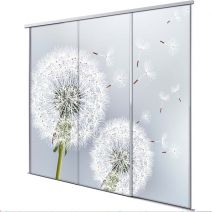 Porte int&eacute;rieur coulissante 3 vantaux fleur