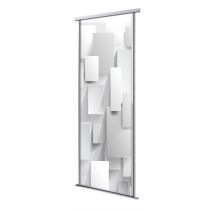 Porte int&eacute;rieur coulissante 1 vantail relief rectangle