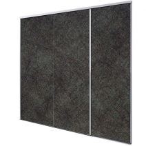 Porte int&eacute;rieur coulissante 3 vantaux alaska gris fonce