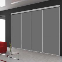 Porte de placard coulissante 4 vantaux nuances gris