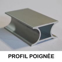 Profil poign&eacute;e anodis&eacute; naturel pour portes aluminium