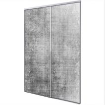 Porte int&eacute;rieur coulissante 2 vantaux beton gris
