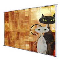 Porte int&eacute;rieur coulissante 4 vantaux chat