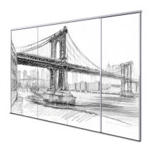 Porte int&eacute;rieur coulissante 4 vantaux Brooklyn bridge