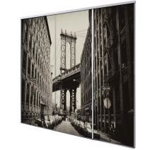 Porte int&eacute;rieur coulissante 3 vantaux pont brooklyn