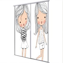 Porte int&eacute;rieur coulissante 2 vantaux girls