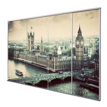 Porte int&eacute;rieur coulissante 4 vantaux Big ben 2