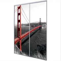 Porte int&eacute;rieur coulissante 2 vantaux Golden Gate Bridge