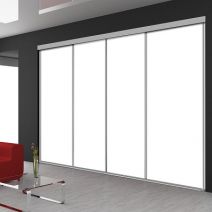 Porte de placard coulissante 4 vantaux nuances blanc