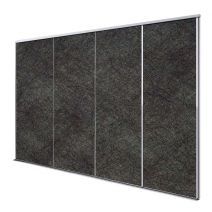 Porte int&eacute;rieur coulissante 4 vantaux alaska gris fonce