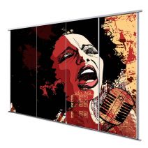 Porte int&eacute;rieur coulissante 4 vantaux chanteuse