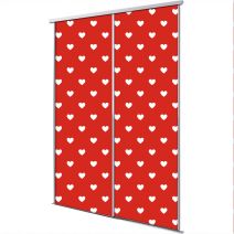 Porte int&eacute;rieur coulissante 2 vantaux coeur