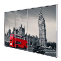 Porte int&eacute;rieur coulissante 4 vantaux Big ben