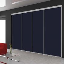 Porte de placard coulissante 4 vantaux nuances bleu