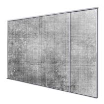 Porte int&eacute;rieur coulissante 4 vantaux beton gris