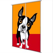 Porte int&eacute;rieur coulissante 2 vantaux dog