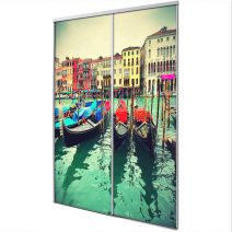 Porte int&eacute;rieur coulissante 2 vantaux Gondole venise