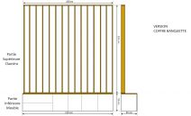 Claustra bois en ch&ecirc;ne ajour&eacute; en 15 lames Mod&egrave;le BANQUETTE